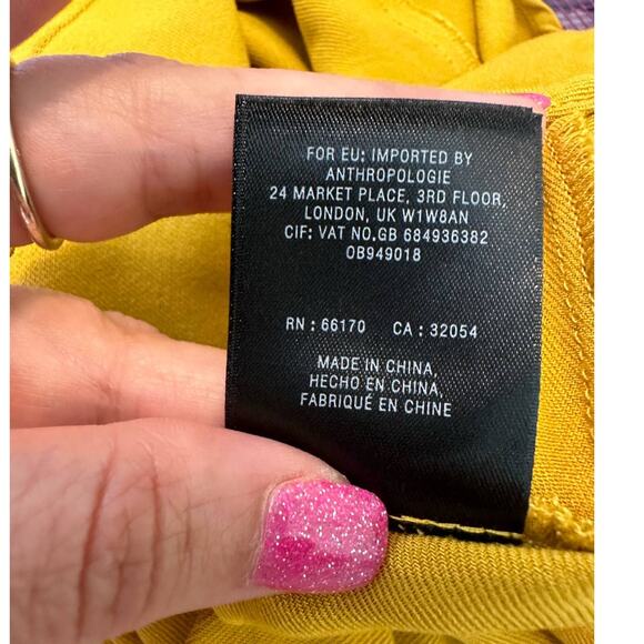 Maeve Yellow Mustard Long Sleeves Tunic Mini Dress size 10 - Picture 6 of 13